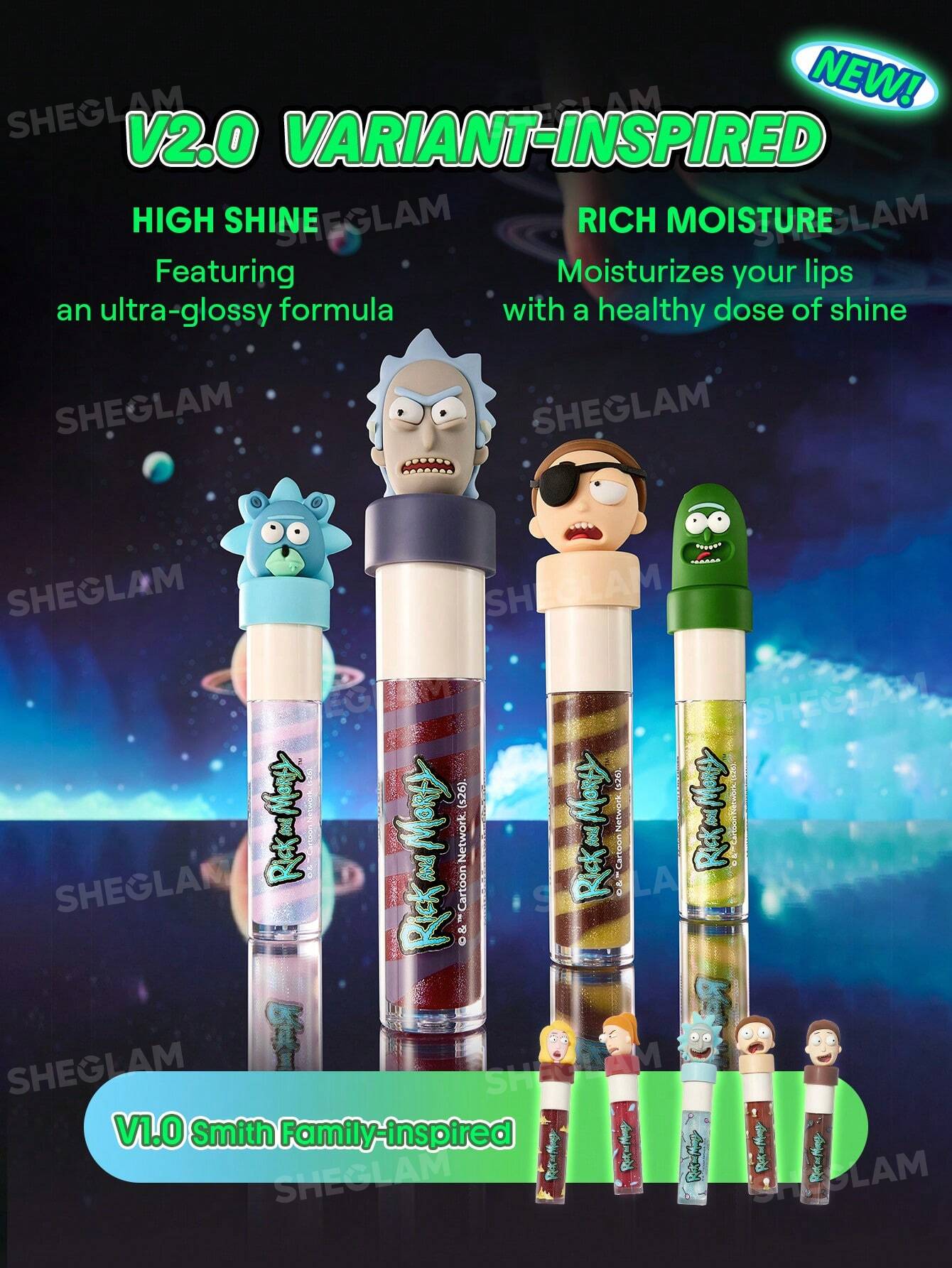 Colección Sheglam x Rick y Morty - Edición Multiverso 2026 (Bajo Pedido)
