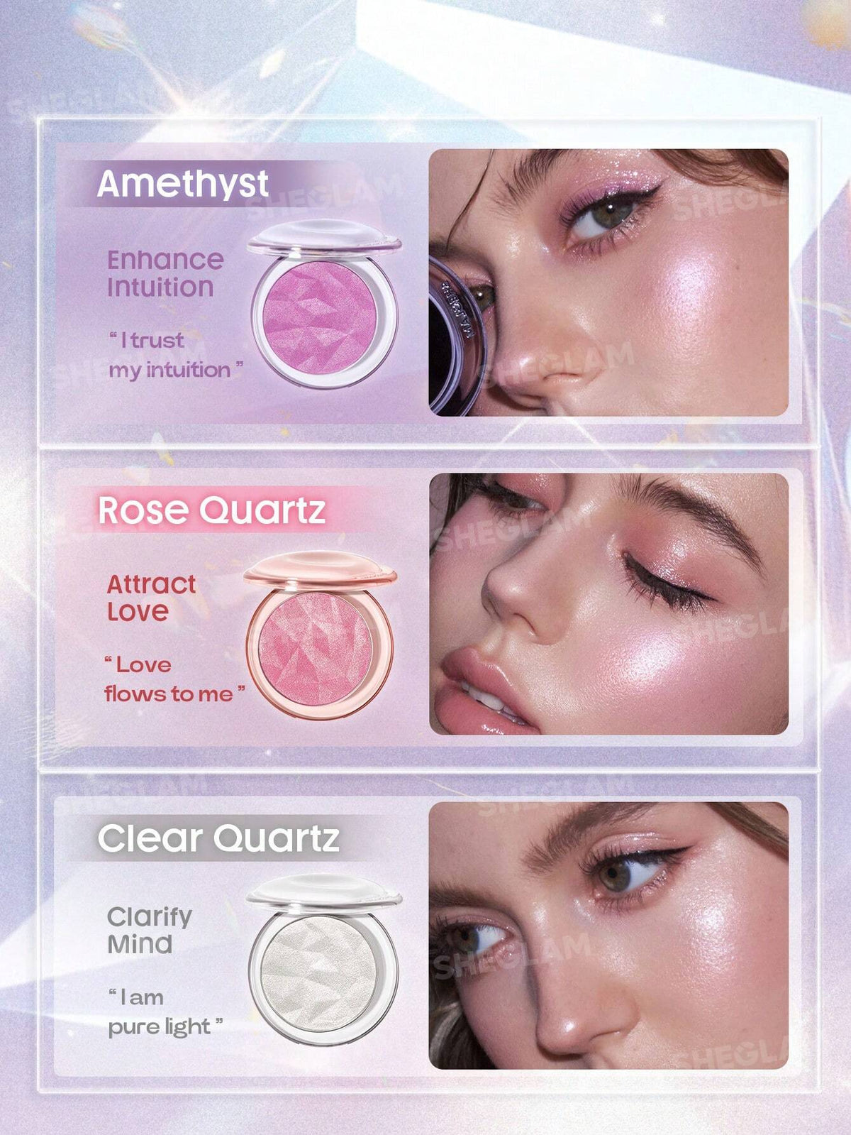 Colección Crystal Intentions X SHEGLAM