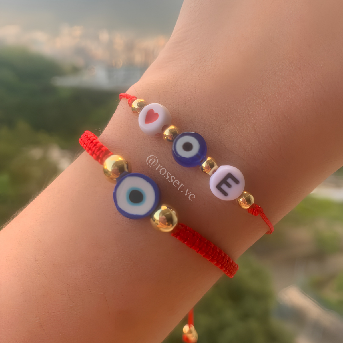 Dúo de pulseras protección + inicial