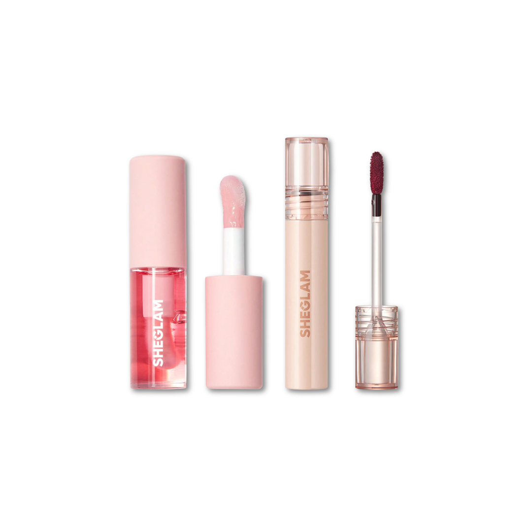 Lip Combo Viral SHEGLAM – Tinta Peel-Off Intransferible + Lip Oil Hidratante + Delivery Gratis