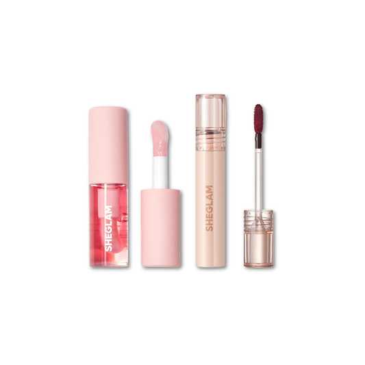 Lip Combo Viral SHEGLAM – Tinta Peel-Off Intransferible + Lip Oil Hidratante + Delivery Gratis